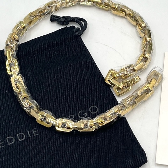 Eddie Borgo 12K Gold Plated Supra Link Polished Collar Chain Necklace New - Picture 5 of 10